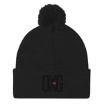 Logo Pom-Pom Beanie - Black